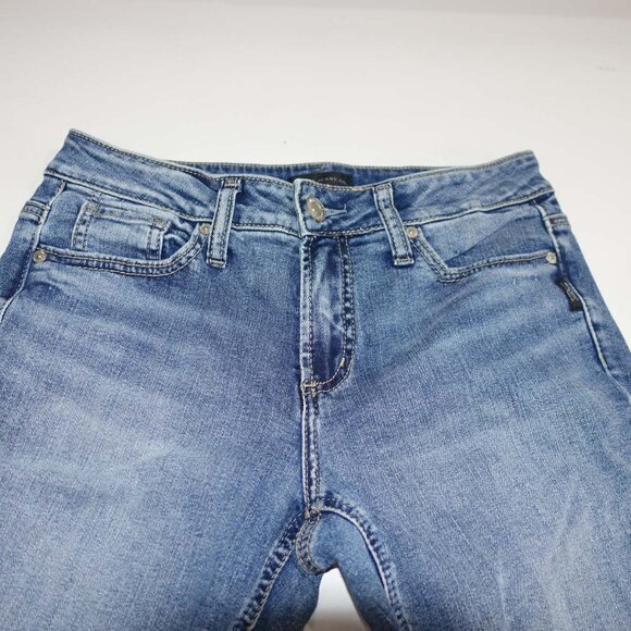 Silver Women's Elyse Slim Boot Cut Jeans Size 27 Blue Mid Rise 27" Inseam Denim - Picture 2 of 6